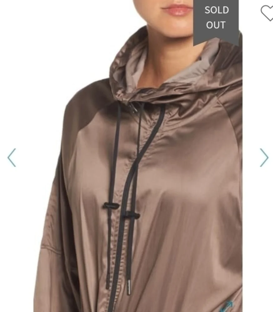 Zella Bronze Rain  Jacket Long Anorak Size‎ XS Brown